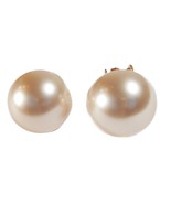 Vtg Napier Large Round Faux Pearl Screw Back Stud Earring White Beige - €12,86 EUR
