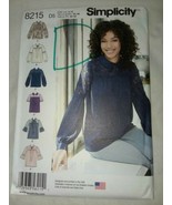New Uncut Simplicity Pattern 8215 Misses Size 4 to 12 Blouse with Variat... - $6.99