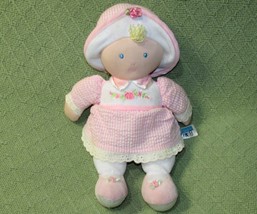 Kids Preferred Plush Baby Doll Pink 2007 Stuffed Animal Toy 12" Blonde Blue Eyes - $10.80
