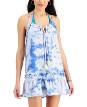 MSRP $34 Miken Juniors Tie-Dyed Ruffled Swim Cover-Up Blue Size Large - $16.83