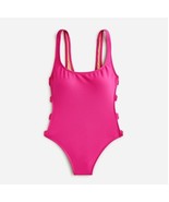 New J Crew Women Pink Ribbed Side Bow Cut-out One Piece Swimsuit 2 6 8 1... - £31.44 GBP