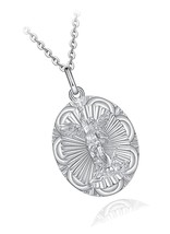 925 Sterling Silver Michael/St Christopher Amulet Pendant - £126.77 GBP