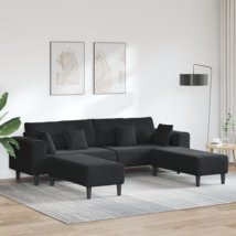  Velvet Sofa with Cushion with Pillow 3 pcs Black 208 cm Velvet - $15,334.67 MXN