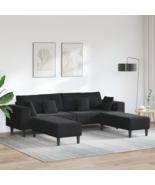  Velvet Sofa with Cushion with Pillow 3 pcs Black 208 cm Velvet - $15,206.84 MXN