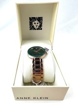 Anne Klein Women&#39;s Watch Genuine Diamond Bracelet Green Face Gold Tone 7.5&quot; - £30.96 GBP