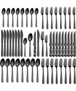 Pleafind 48-Pieces Black Silverware Sets For 8, Flatware Set With Steak ... - $753.17 MXN