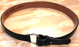 Talbots 6311 Women&#39;s Belt Black Lg Snake Skin Genuine Leather Buckle Mad... - £16.49 GBP