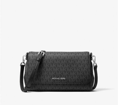 Michael Kors Medium Logo Convertible Crossbody Bag Clutch ~NWT~ Black - £91.55 GBP