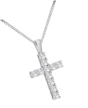 Diamond Cross Pendant For Women, S925 Cut - £199.24 GBP