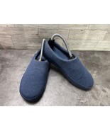 L L Bean Slippers Women 7 M Scuff Fleece Shoes Blue Knit Slipon Mules Flats - $48.41 CAD