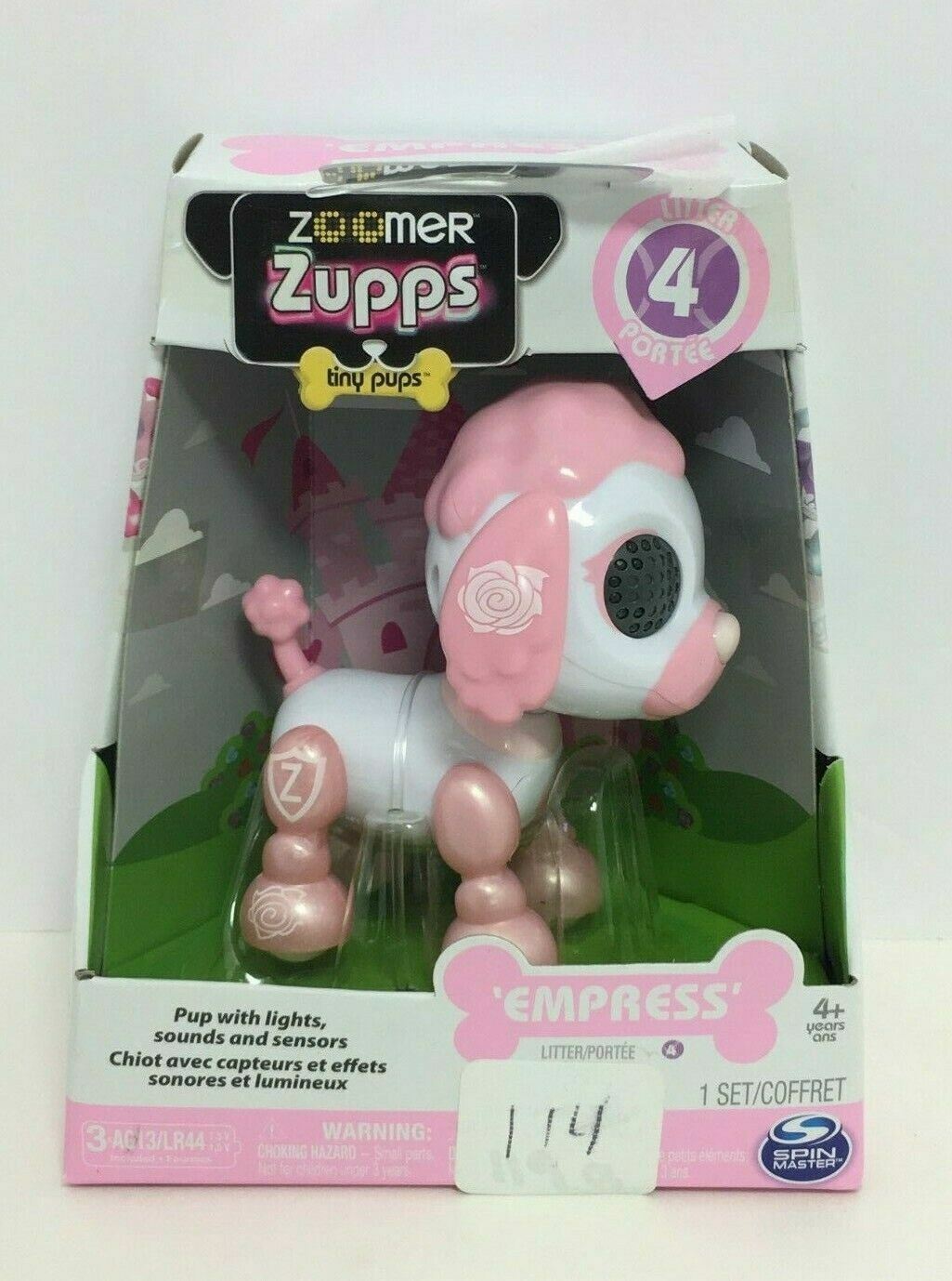SpinMaster Zoomer Zupps Pink Tiny Pup W/Lights, Sounds And Sensors "Empress" - $16.64