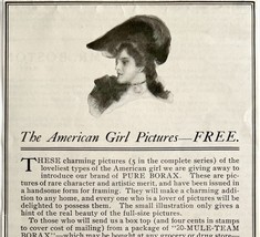 1904 American Girls Borax Advertisement Household Cleaner Ephemera 7.5 x... - $19.99