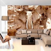 Tiptophomedecor Peel and Stick Animal Wallpaper Wall Mural - Stone Elephant Sout - £47.94 GBP+
