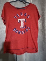 Texas Rangers Tee Distressed Graphic Logo MLB T-Shirt Large - £7.08 GBP