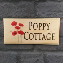 Personalised Poppy Sign, Poppies House Name Number Plaque Garden Shed Gi... - $12.21