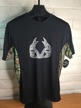 Realtree Fishing Men&#39;s T-Shirt Short Sleeve - Black &amp; Camo - Size Large -Tags - £13.07 GBP