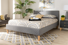 Kalani Gray Fabric Upholstered King Size Platform Bed - $3,580.61 MXN