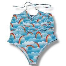 ModCloth Bodysuit Size 2X Plus Size Bodysuit Halter Rainbows And Clouds New NWOT - £24.66 GBP