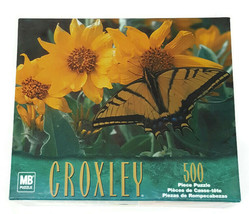NOS MB Hasbro Croxley Flower Butterfly 500 Pc Jigsaw Puzzle Floral NIB - $19.99