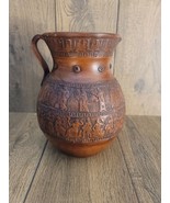 Vintage Handmade Red Clay Terracotta Pottery Pitcher Made In Greece 8.5 ... - £33.96 GBP