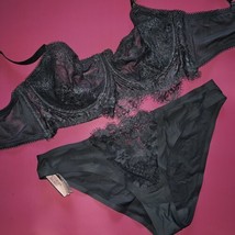 Victoria&#39;s Secret Unlined 36C Bra Set M Panty Gray Lace Dream Angels Comfy - £54.52 GBP