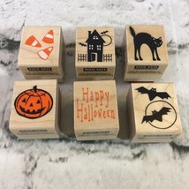 Hero Arts Happy Halloween 1” Rubber Stamps Lot Of 6 Bats Candy Corn Pump... - $14.84