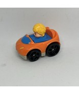 Fisher Price Little People Wheelies Orange Car Blonde Boy Eddie - $3.40