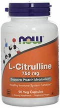 NEW Now Supplements L-Citrulline Supports Protein Metabolism 750 mg 90 Veg Caps - £24.09 GBP
