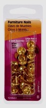 Upholstery Tacks Furniture Trim Nails Brass No.9 Round 25 Pcs 122682 - £9.55 GBP