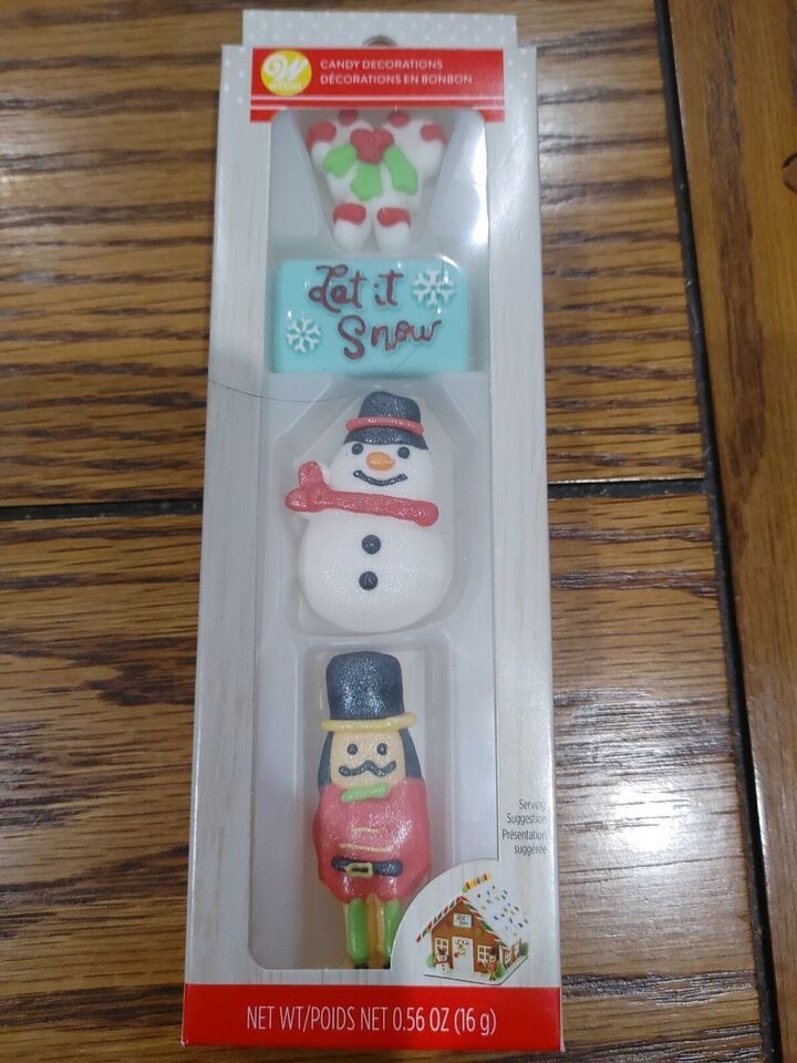 Wilton Christmas Candy Decorations Snowman, Nutcracker New - $15.72
