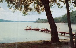 Richfield Springs Ny Canadarago Lake~Pier~Swimming~Boating Postcard 1966 Pstmk - £8.81 GBP