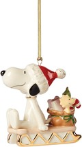 Lenox Peanuts Snoopy Sledding Into The Holidays Figurine Ornament Christmas NEW - £43.91 GBP