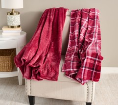 Kringle Express 60x70 Plush Plaid Throw in Plaid Red - £146.77 GBP