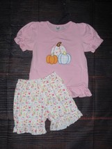 NEW Boutique Chenille Pumpkin Shirt &amp; Shorts Girls Outfit Set - £13.64 GBP