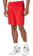 adidas Mens Essentials shorts Large Pique 3 Stripes Training Red Black Size XL - £30.83 GBP