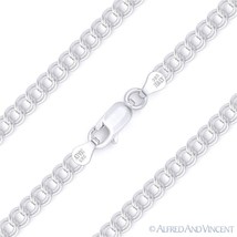 4.3mm Charm Link Double-Cable Italian Chain Necklace .925 Italy Sterling Silver - £29.74 GBP+