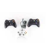 Lot 3 Microsoft Xbox 360 Wireless Wired Video Game Controllers OEM Black... - £55.34 GBP