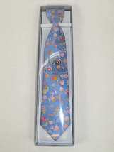 Men's Vito Rofolo From Italy Tie Hankie Gift Boxed 100% Silk VR-30 Blue Floral image 4