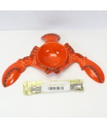Large Ceramic Red Lobster Shaped Figural Dipping Bowl Dish 14-1/2&quot; W + F... - €63,90 EUR