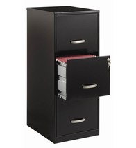 Black Metal 3-Drawer Vertical Key Locking File Cabinet - €304,51 EUR