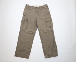 Vintage Gap Mens Size 33x29 Faded Baggy Wide Leg Cargo Pants Cotton Gray - £54.49 GBP