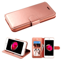 for iPhone 6/6s Leather Flip Wallet Phone Holder Protective Cover ROSE GOLD - £4.63 GBP