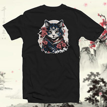 Geisha Cat #1 COTTON T-SHIRT Elegant Japanese Asian Art Fur Baby Feline Cat - $23.73+