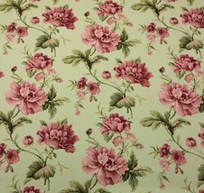 Alhambra Madison Sage Green D3030 Floral Basketweave Cotton Fabric By Yard 54&quot;W - £7.95 GBP