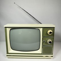 Zenith F1350F1 Portable Green Television TV B&amp;W 11.5&quot; Screen 1970&#39;s Work... - £236.54 GBP