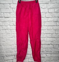 Vintage Casual Isle Windbreaker Pants Womens Size L Hot Pink Nylon Lined... - $24.70