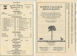 Puerto Vallarta Restaurants Menus Bellevue Tacoma &amp; Gig Harbor Washington  - £14.87 GBP