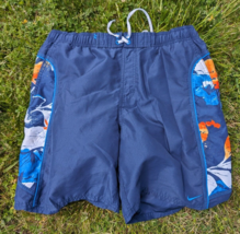 Men&#39;s NIKE Medium Swimsuit Bathing Suit Long Leg Deep Pockets Blue - $3.47