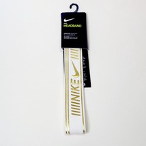 Nike Metallic Headband White &amp; Gold Unisex One Size - £10.67 GBP