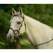 English or Western Saddle Horse Brown or Black Bitless Bridle Sidepull w/ Reins - £42.86 GBP